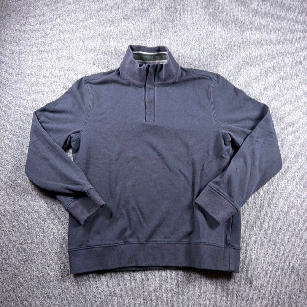 UNTUCKit Corral Quarter Zip Sweatshirt Mens Medium Navy Blue Mock Neck
